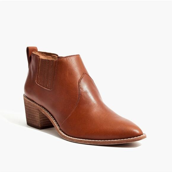 Madewell Brown Leather Pull On Kelci Chelsea Boot 6.5 - Picture 1 of 11